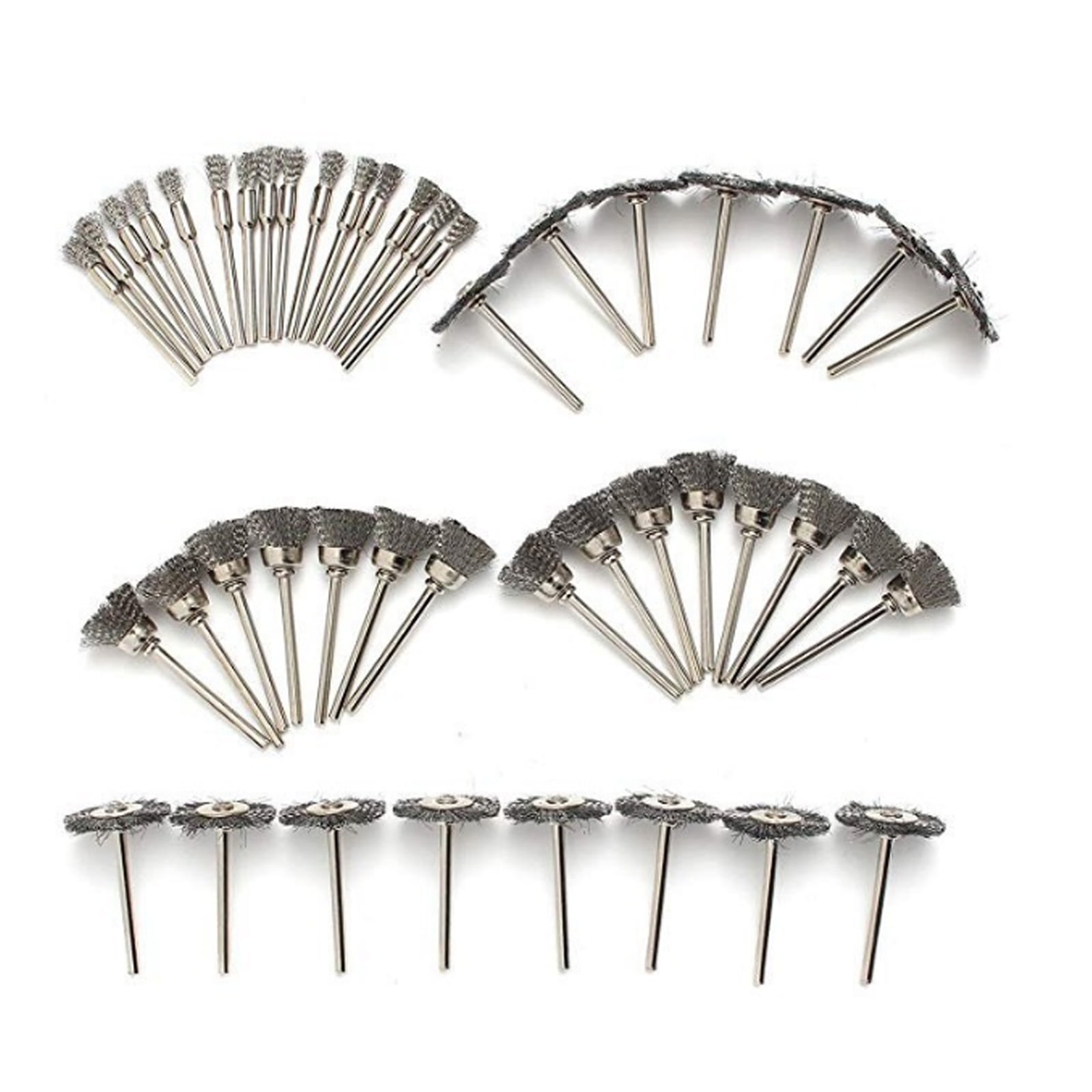 24Pcs Stainless Steel Wire Brush Set Dremel Rotary Tool Die Grinder for Removal