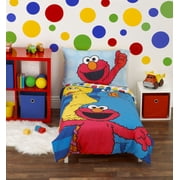 Sesame Street Sesame Street Best Friends Blue and Red 4 Piece Toddler Bedding Set