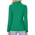 thumbnail image 2 of Camisa con botones Siliteelon para mujer de manga larga, color verde, 2 of 7