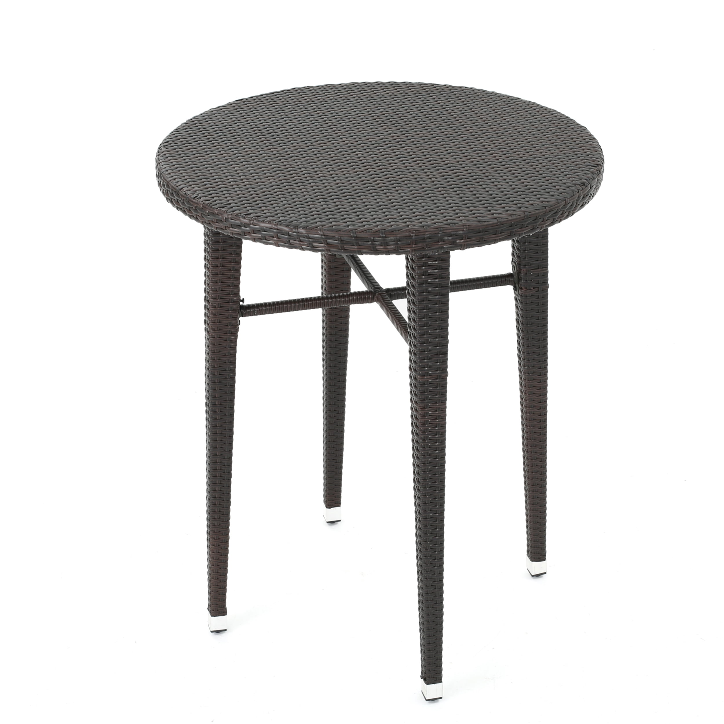 Jacob Outdoor 32.5 Inch Round Wicker Bar Table, Multibrown