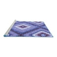 thumbnail image 2 of Ahgly Company Machine Washable Indoor Round Southwestern Blue Country Area Rugs, 4' Round, 2 of 4