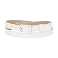 thumbnail image 1 of Cinturones de cintura fina para mujer Cinturón de cuero ajustado con hebilla rectangular para pantalones de vestir blanco Ajuste la cintura 78-95cm / 30.7-37.4, 1 of 4