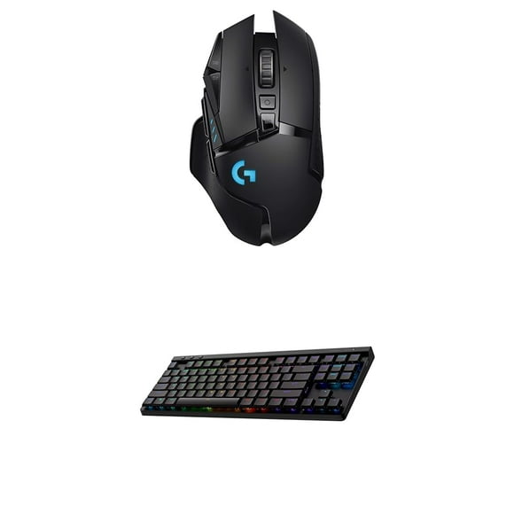 Logitech G502 Lightspeed Wireless Gaming Mouse + G515 TKL Wireless Gaming Keyboard (Tactile) Bundle: Black