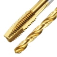 thumbnail image 5 of Uxcell Tap and Drill Bit Set, 1pcs M8 x 1.25 Metric Spiral Point Thread Screw Taps & 1pcs 6.8mm Twist Drill Bits, Titanium Coated HSS-6542 Tapping Threading Tool Kit, 5 of 7