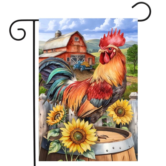Briarwood Lane Summer Garden Flag 12x18 For Outdoor Farmyard Rooster For Summer Garden Flag Flags For Outside