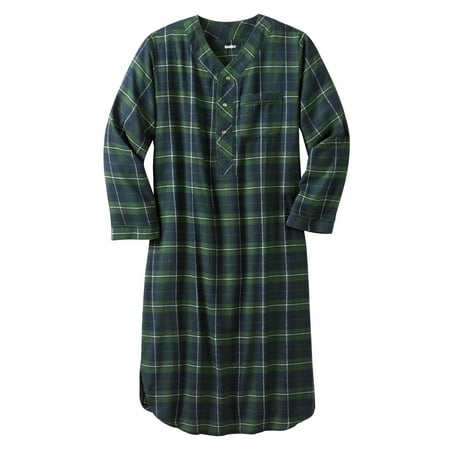 Big And Tall Plaid Robe - Men's Big & Tall Plaid Flannel Nightshirt