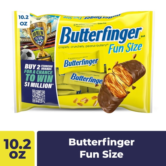 Butterfinger Fun Size Candy Bars, Crispety Crunchety Peanut-Buttery, Individually Wrapped, 10.2 oz Bag