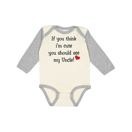 

Inktastic Cute Uncle Gift Baby Boy or Baby Girl Long Sleeve Bodysuit