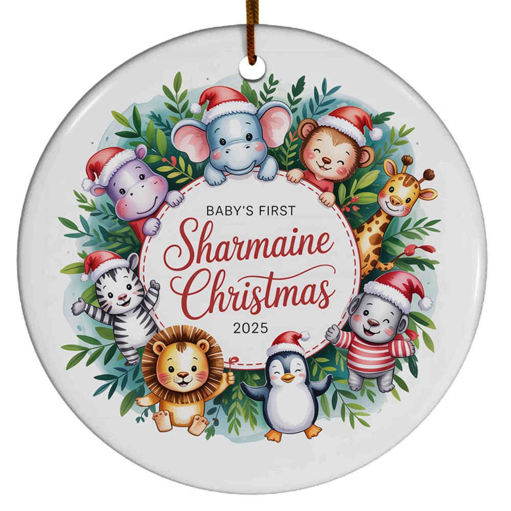 Baby's First Christmas Ornament Gift for 2025 Newborn New Parent Family, Baby 1st Christmas Ornament, Animal Woodland Christmas Ornament for Baby 1st