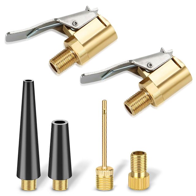 Multifunctional Valve Adapter Set, 6 Pieces Bicycle Valve Adapter, 8 mm Car Valve Lever Connector Air Chuck, for Car Tyres, Bicycles and Balls