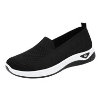 Willtoo Orthopedic Nurse Shoes for Women with Arch Support - Slip On Tennis & Walking Sneakers, Wide Width Non-Slip Server Shoes, Valentine’s Day & Birthday Gifts Black 7.5 Wide