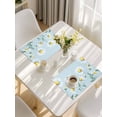 thumbnail image 5 of Daisy Flowers Placemats Set of 6, Spring Floral Leaves Plants Light Blue Placemats for Dining Table, Place Mats for Kitchen Tabletop, Waterproof Wipeable Dining Table Mats Set, 5 of 9