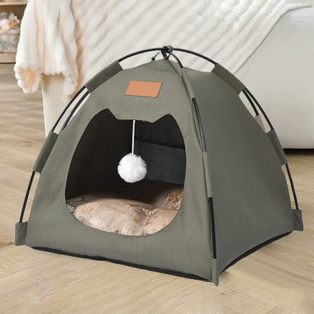 Tent Cat Nest Outdoor Cat House Cat Bed Summer Mat For Pets Dog House Tent Foldable Cat Tent Foldable Pet Tent With Mat Green 16x16in