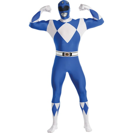 Blue Power Ranger Partysuit Halloween Costume, Mighty Morphin Power Rangers, XL