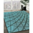 thumbnail image 3 of Ahgly Company Machine Washable Indoor Rectangle Transitional Blue Turquoise Green Area Rugs, 7' x 10', 3 of 7