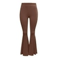 thumbnail image 4 of YDFCWXW Women's Stretchy Wide Leg High Waist Bell Bottom Flare Yoga Pants (Coffee, S), 4 of 6