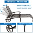 YTBW Adjustable Recliner Patio Sun Chaise Lounge Cast Aluminum Outdoor