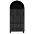 thumbnail image 6 of 65" Tall Arched Kitchen Pantry, Modern Farmhouse Kitchens Storage Cabinets with Glass Doors and Open Display Shelves, Versatile Cupboard for Kitchen, Dining Room, Black, 6 of 8