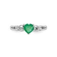 thumbnail image 3 of Gem & Harmony 2/5 Carat (Ctw) Emerald Heart Promise Ring in 10K White Gold for Women, 3 of 6