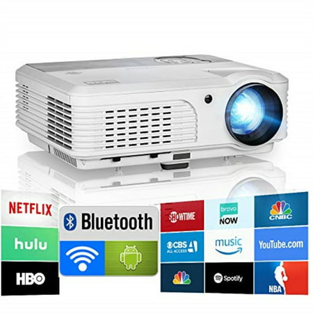 2019 bluetooth projector wifi android lcd led smart video projectors home theater 4400 lumens support hd 1080p airplay hdmi usb rca vga av for smartphone dvd game consoles laptop outdoor (Best Hd Android Games 2019)