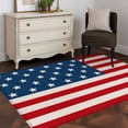 thumbnail image 3 of 2.7x5 Area Rugs, 4th of July Non-Skid Rubber Backing Large Rectangle Rugs - Living Room Bedroom Home Office, Red Stripes Independence Day Indoor Floor Mat Carpets Washable Rug, 3 of 9
