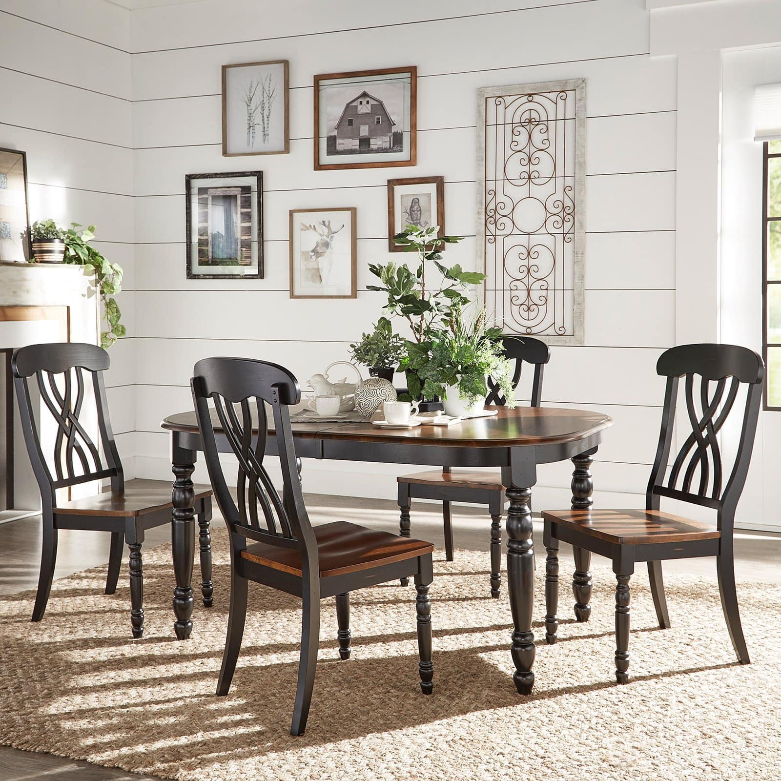 HumbleNest Homestead Distressed Two Tone 5 Piece Dining Set