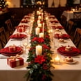 thumbnail image 5 of Artificial Holly Garland, Green Foliage Holiday Decoration for Dining Table & Window, 5 of 5