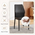 thumbnail image 4 of LUFTUT Modern Dining Chairs Set of 4, Black PU Leather Upholstered Kitchen Side Chairs, Ergonomic High-Back Design with Sleek Black Metal Legs, 4 of 8