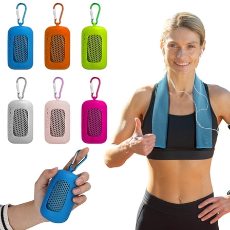 Hengguang 6 Pack Cooling Towels, 40" x 12" Microfiber Cooling Towels for Neck and Face, Soft Breathable Gym Ice Towel for Workout, Silicone Set Travel Sweat Towels for Yoga, Sport, Running