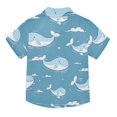 thumbnail image 2 of Dailycode Small Short Sleeve Button Down Shirts Swimming Whales Casual Shirt 3-10 Years, 2 of 9