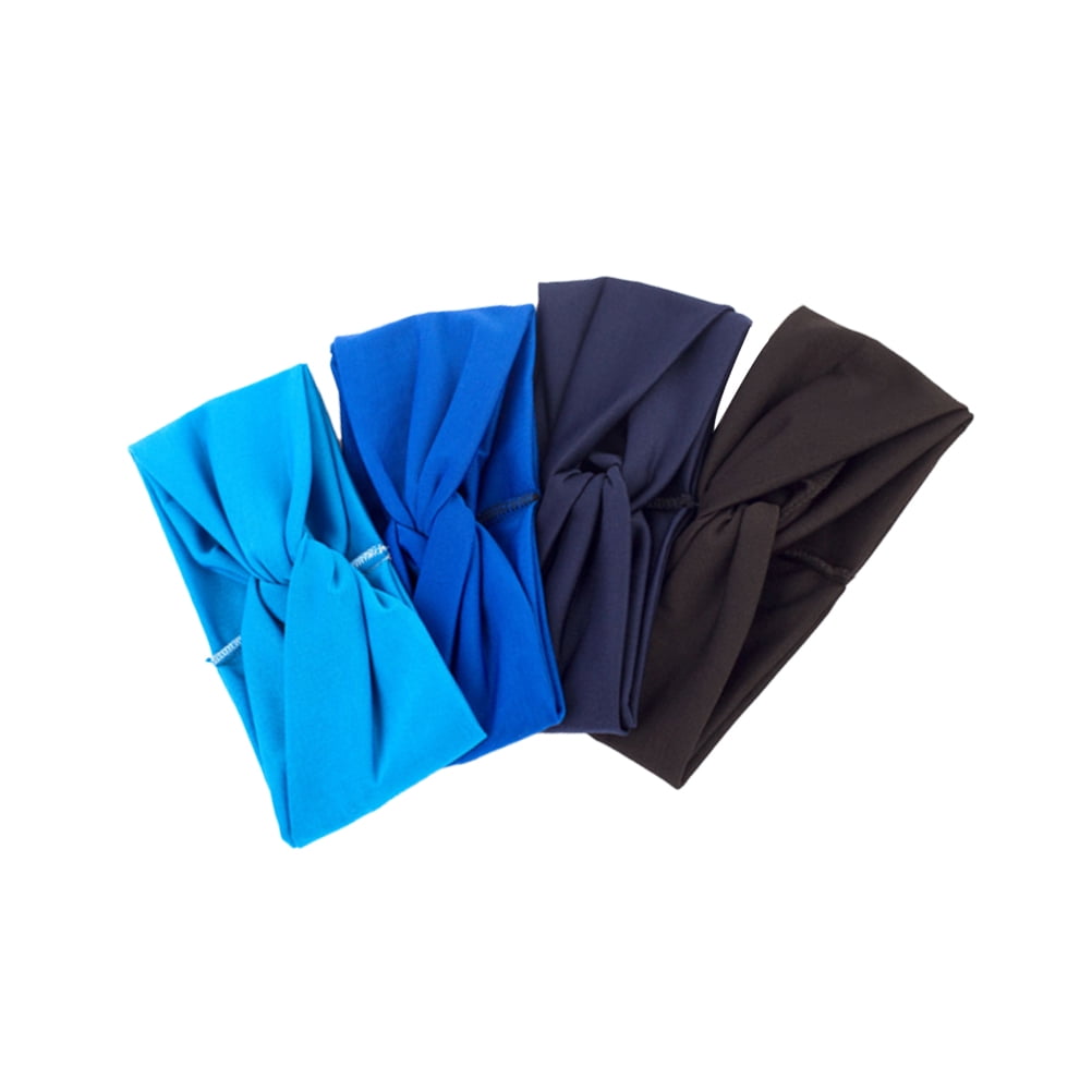 4 Diademas De Color Liso Con Forma De Cruz Para Mujer, Aros Para El Pelo Tocado Elegante Para Mujer Y Nina Azul Negro Azul Marino Y Azul Real 1 Unidad Cada Una