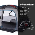 thumbnail image 2 of 12ft (L) x 8ft (W) x 72in(H) Camping Tent with Rainfly, Tent for Camping, Easy Set up Camping Tent 4 Person and 6 Person for Hiking Backpacking Traveling Outdoor, Light Blue, 2 of 8