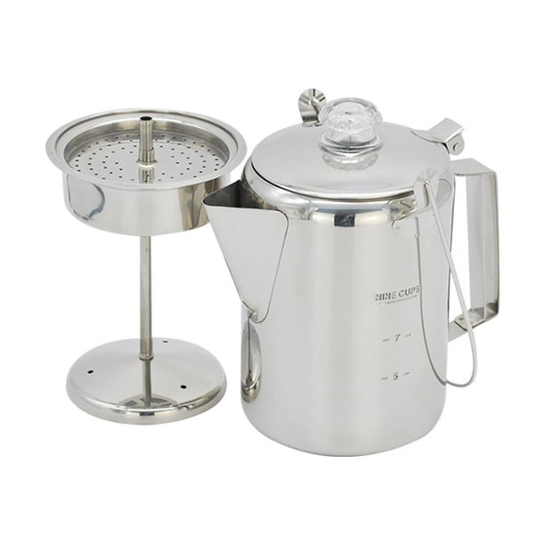 Greeniant Stainless Steel 9 Cups Percolator Coffee Maker for Outdoor Camping Kits de desorden para acampar