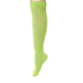 thumbnail image 4 of Long Cotton Lightweight Slouch Socks 3 PAIRS Lemon Green Boot Socks Size 9-11, 4 of 7