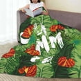 thumbnail image 6 of Honeii Palm Leaves And Tropical Flowers Print Fleece Blanket - Throw Blanket for Bed, Sofa, Couch, Camping, and Travel , Microplush Ultra Soft Warm Blanket-60"x50", 6 of 7