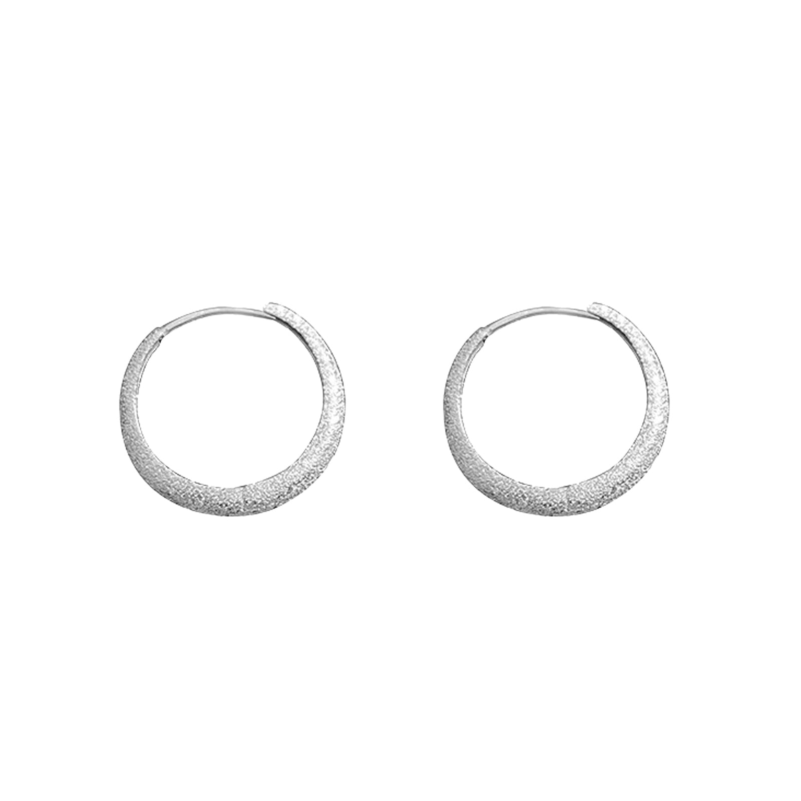 LBECLEY Flat Back Earrings Sparkling Sterling Silver Earrings Filled