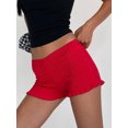 thumbnail image 6 of ZAXARRA Women's Shirred Shorts Casual Elastic Waist Solid Color Ruffled Short Pants, 6 of 8