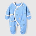 thumbnail image 2 of CAUYDY Baby Boys Sleepers Preemie Clothes 0 3 6 9 12 18 24 Months Newborn Long Sleeve Bodysuit Infant Boy Cute Romper Fall Winter Toddler Pajamas Blue for Sizes 1-3 Months, 2 of 6