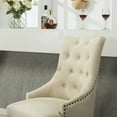 thumbnail image 7 of Nmkwnr 2 Pack Solid Wood Frame Side Chair Polyester Seat Dining Chair for Dining Room, Office, Living Room, Tan, 7 of 7