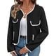 thumbnail image 2 of Cárdigan Corto de Otoño para Mujer, Chaqueta de Punto Informal con Cuello en V y Larga. Negro M, 2 of 10