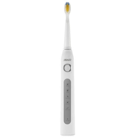 SEAGO SG - 507 Electric USB Sonic Toothbrush Dentist Rechargeable Cleaner with Smart Timer Five Optional Brushing Modes Waterproof Fully Washable Replacement (The Best Electric Toothbrush Recommended By Dentists)