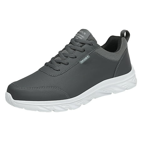 XDDST Comfortable Shoes for Men Outdoor Men Mountaineering Casual Sport Shoes Lace Up Solid Color Running Breathable Soft Bottom Shoes