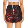 thumbnail image 4 of Uemuo Halloween Vampire Party Pattern Women's Athletic Shorts High Waisted Running Shorts with Liner Pockets Gym Elastic Workout Shorts-Large, 4 of 9