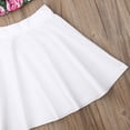 thumbnail image 5 of Little Girls 2PCS Skirt Set, Off Shoulder Ruffle Floral Short Sleeve Crop Tops, Knee-Length Solid Color High Waist Skirt Suit, 5 of 8