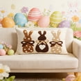 thumbnail image 6 of Wozhuo Easter Bunny Embroidered Pillowcase 19.6x11.8in Soft Decorative Cushion Cover, 6 of 8