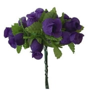 Purple Artificial Silk Flower Roses - 12 Mini Bouquets of 12 Rosebuds, 144 Rosebuds Total, Easter, Wedding, Reception, Anniversary, Bridal Shower