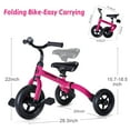 thumbnail image 5 of Wdmiya 3 in 1 Toddler Tricycles Toys for 2-5 Years Old Boy Girl, Foldable Tricycles for Toddler kids with Detachable Pedal, Baby Balance Bike Birthday Gifts, Pink, 5 of 11