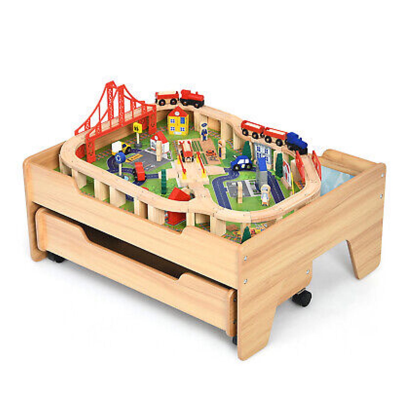 KidKraft Metropolis Train Set Table with Storage 100 Accessories Walmart