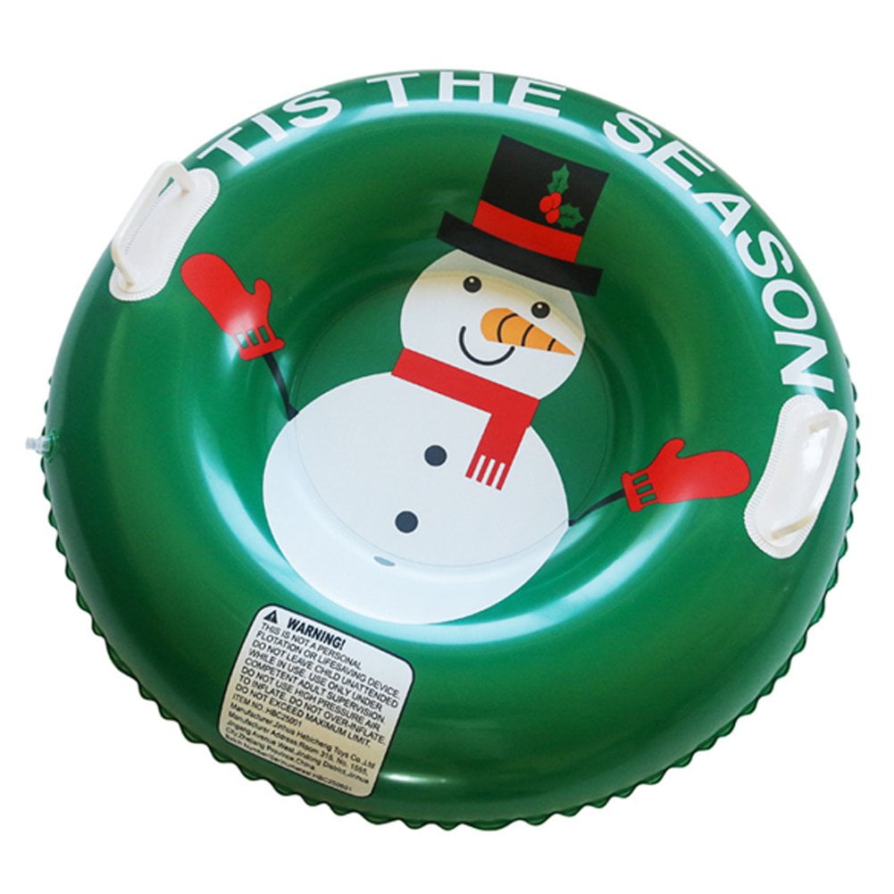 Snow Tube, Inflatable Snow Sled for Kids and Adult, Thickened Heavy Duty Hard Bottom Sleds for Snow, Winter Toys for Outdoor Sledding Snow Sports