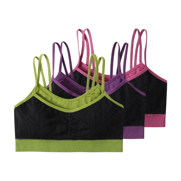 ATOYSOY 2 Pack Sports Bras for Women High Support Double Strap Wireless Camisole Bra Seamless Shockproof Workout Tank Tops with Built in Bras Solid Color Casual Bralettes